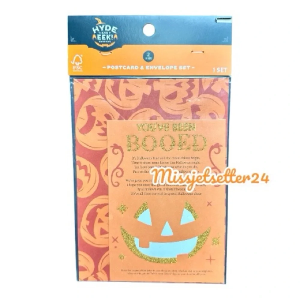 NWT Two Halloween You’ve Been Bood Neighbor Card and Envelope Sets Hyde and Eek